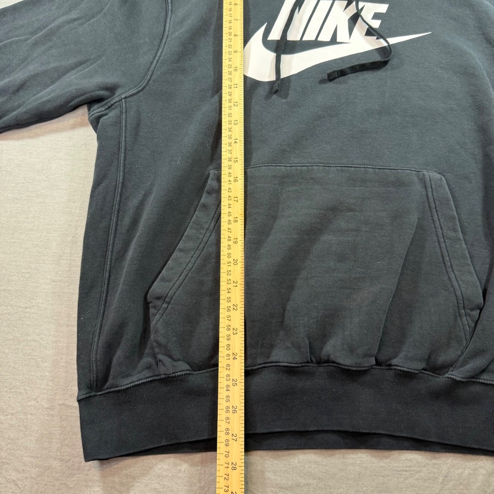 Nike Hoodie Mens Large Black Good Sportswear Club‎ Fleece Logo Pullover - Picture 4 of 8
